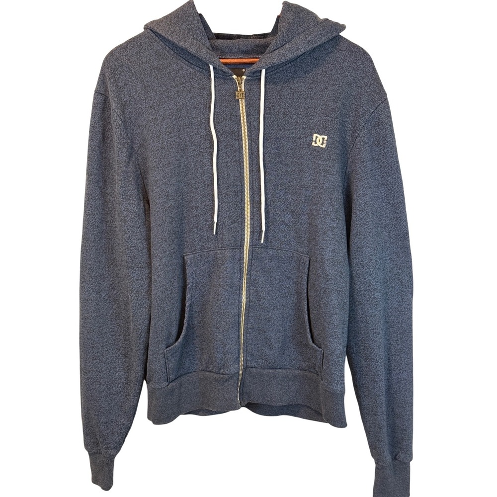 DC Comics Men's Blue/Gray Full-Zip Cozy Soft Hoodie Sweatshirt Size Large
